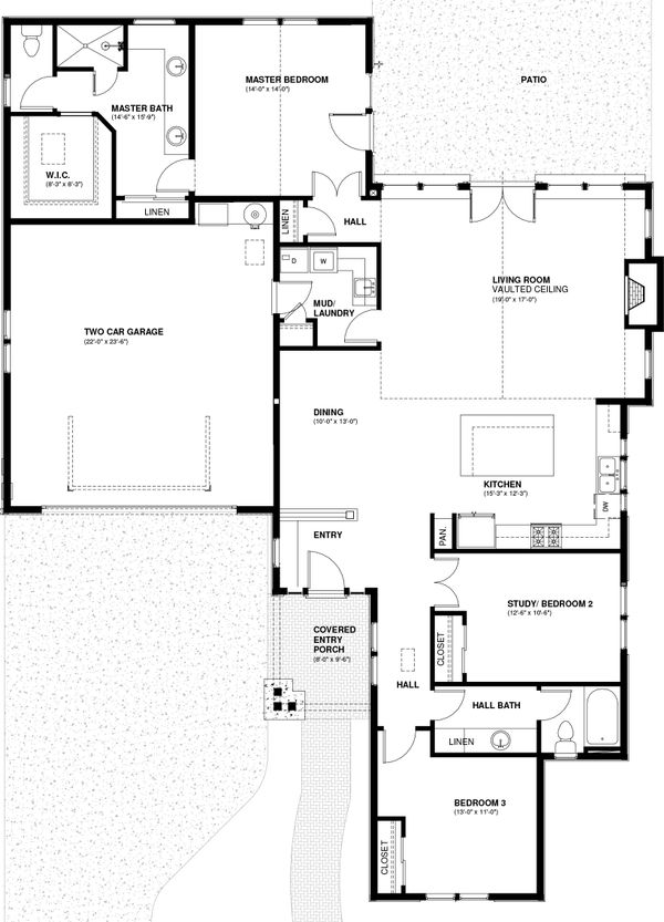 Home Plan - Ranch Floor Plan - Main Floor Plan #895-90