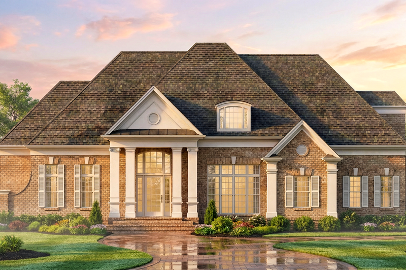 House Plan Design - Exterior - Front Elevation 3 for European House Plan #119-195 - 3 bed, 3 bath