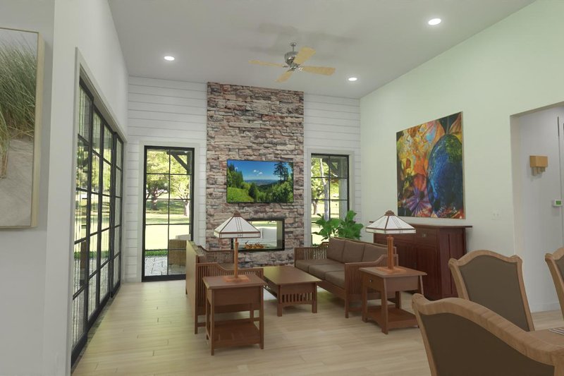 Architectural House Design - Interior - Family Room for Country House Plan #1126-2 - 3 bed, 2 bath