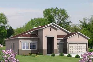 Architectural House Design - Exterior - Front Elevation for Adobe / Southwestern House Plan #1-471 - 3 bed, 2 bath