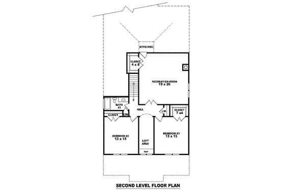 Floor Plan - Upper Floor for Bungalow House Plan #81-950 - 3 bed, 3 bath