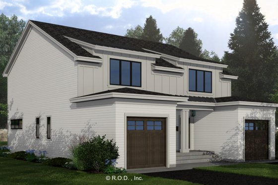 Exterior - Front Elevation 4 for Farmhouse House Plan #51-1312 - 2 bed, 2.5 bath