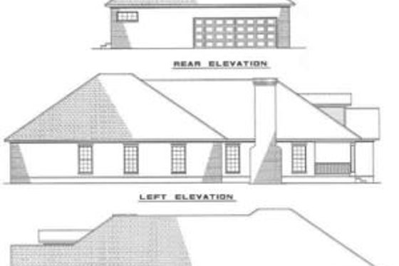 Exterior - Rear Elevation for Traditional House Plan #17-178 - 3 bed, 2 bath