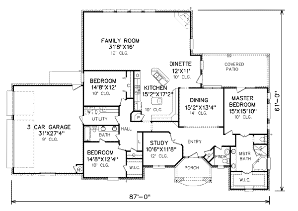 European Floor Plan - Main Floor Plan #65-424