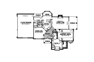 Floor Plan - Main Floor for Country House Plan #40-137 - 4 bed, 3 bath