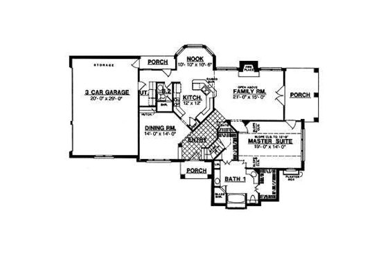Floor Plan - Main Floor for Country House Plan #40-137 - 4 bed, 3 bath