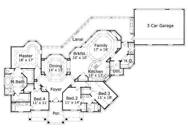 European Floor Plan - Main Floor Plan #411-556