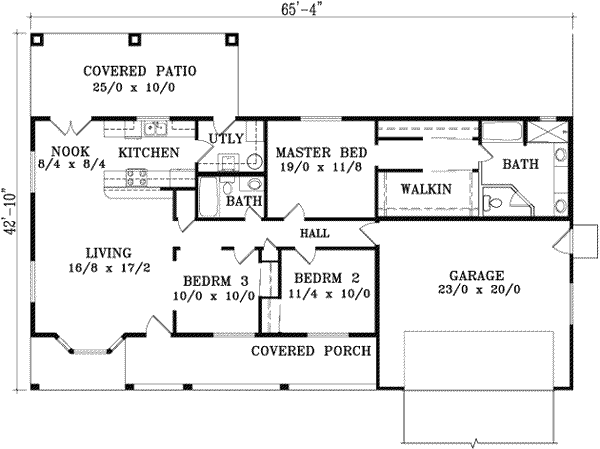 Ranch Floor Plan - Main Floor Plan #1-1249