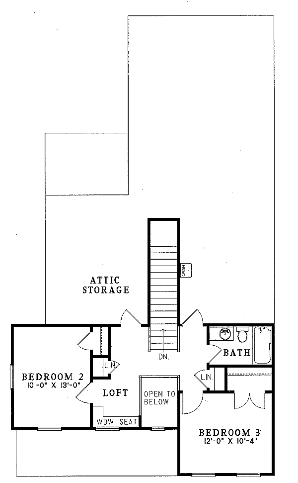 Home Plan - Southern Floor Plan - Upper Floor Plan #17-2005