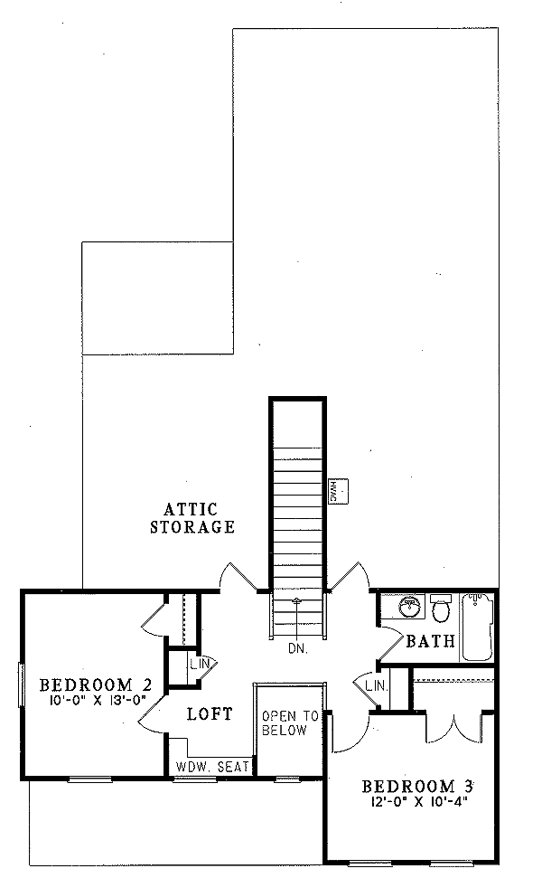 House Plan Design - Southern Floor Plan - Upper Floor Plan #17-2005