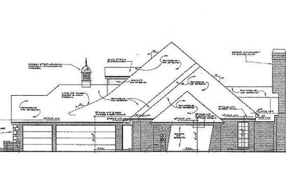 Exterior - Rear Elevation for European House Plan #310-842 - 4 bed, 3 bath