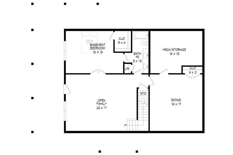 Home Plan - Floor Plan - Lower Floor for Traditional House Plan #932-467 - 4 bed, 3.5 bath