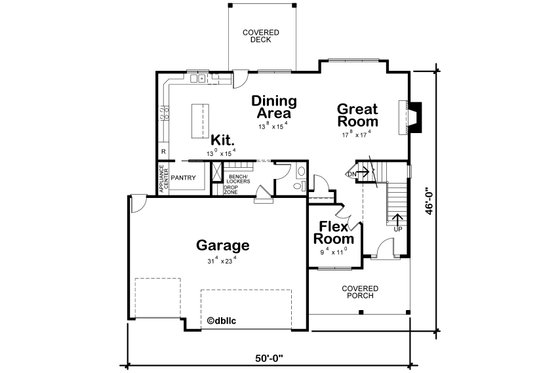 Floor Plan - Main Floor for Traditional House Plan #20-2406 - 4 bed, 3.5 bath