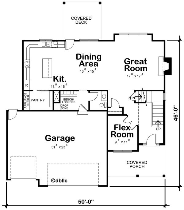 Architectural House Design - Traditional Floor Plan - Main Floor Plan #20-2406