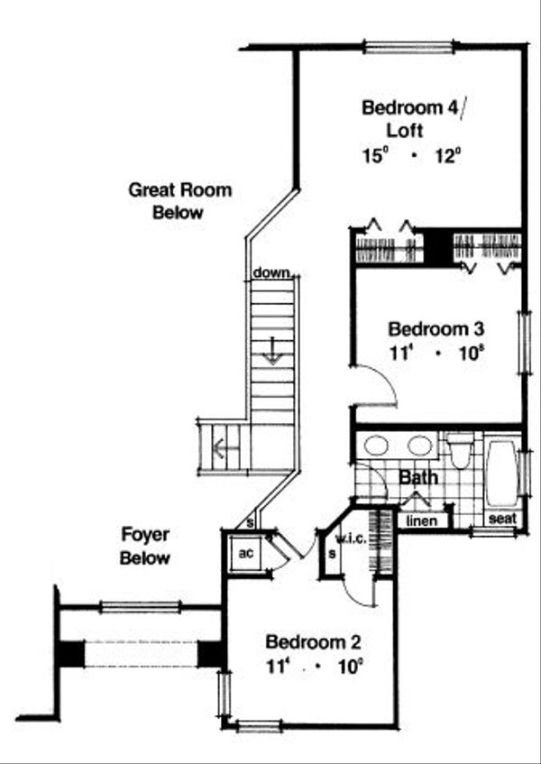 Modern Floor Plan - Upper Floor Plan #417-212