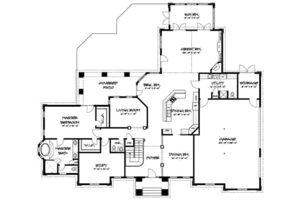 Floor Plan - Main Floor for Mediterranean House Plan #127-101 - 3 bed, 3.5 bath