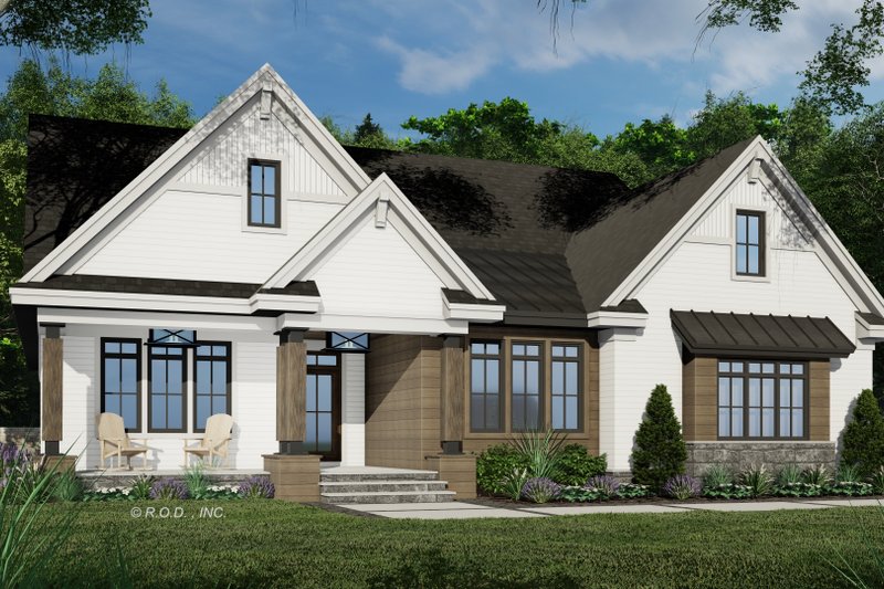 House Blueprint - Exterior - Front Elevation 4 for Farmhouse House Plan #51-1238 - 2 bed, 2.5 bath