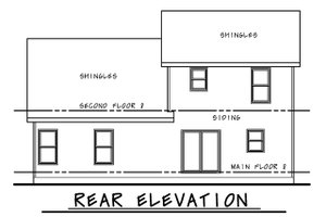 Exterior - Rear Elevation for Craftsman House Plan #20-2353 - 4 bed, 3 bath