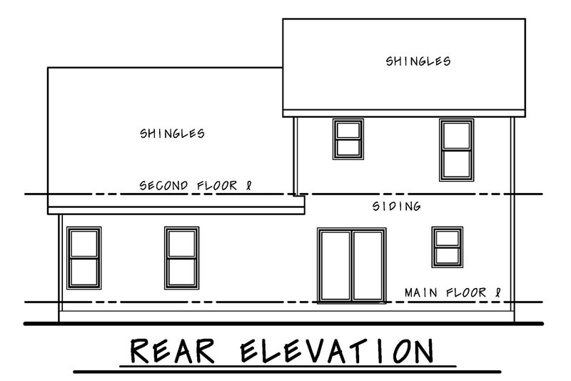 House Design - Exterior - Rear Elevation for Craftsman House Plan #20-2353 - 4 bed, 3 bath