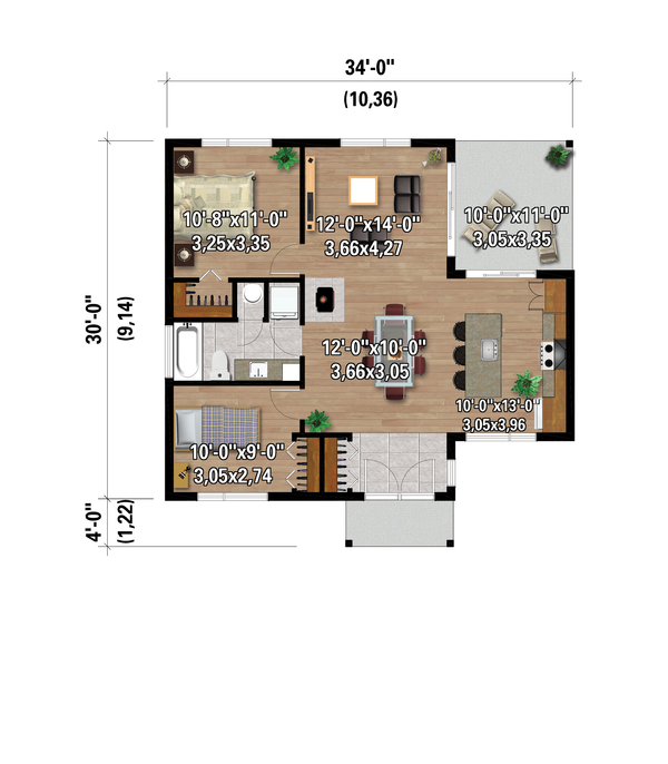 Cabin Floor Plan - Main Floor Plan #25-4964