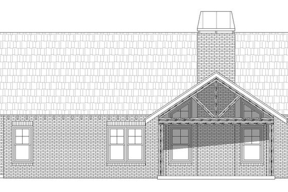 Exterior - Rear Elevation for Southern House Plan #932-80 - 3 bed, 2.5 bath