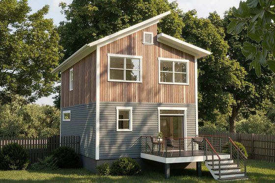 Exterior - Rear Elevation for Modern House Plan #79-291 - 3 bed, 2.5 bath