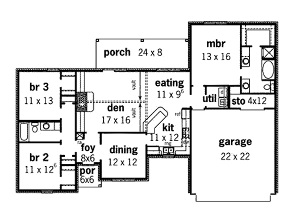 European Floor Plan - Main Floor Plan #16-250