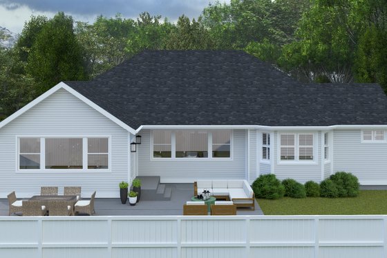 Exterior - Rear Elevation 1 for Craftsman House Plan #1060-356 - 3 bed, 2.5 bath