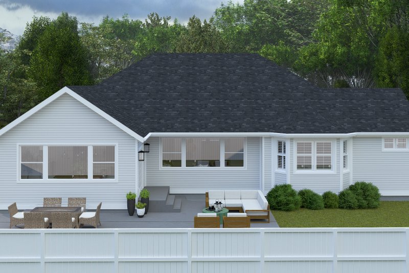House Blueprint - Exterior - Rear Elevation 1 for Craftsman House Plan #1060-356 - 3 bed, 2.5 bath