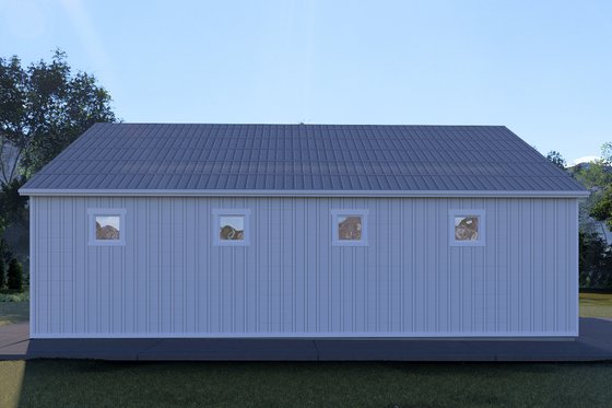 Exterior - Rear Elevation for Barndominium House Plan #1060-232, 1 bath