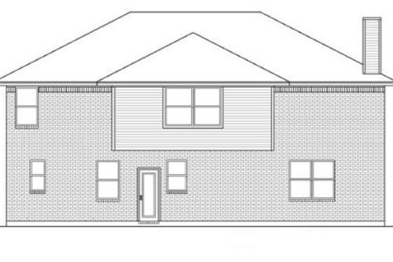 Exterior - Rear Elevation for European House Plan #84-319 - 4 bed, 2.5 bath