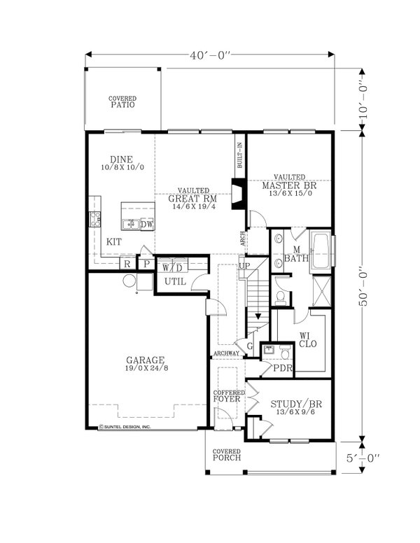 Craftsman Floor Plan - Main Floor Plan #53-699