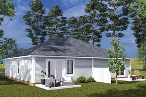 Exterior - Rear Elevation for Cottage House Plan #513-2303 - 3 bed, 1 bath