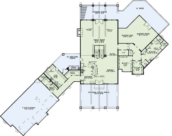 Dream House Plan - Craftsman Floor Plan - Main Floor Plan #17-2500
