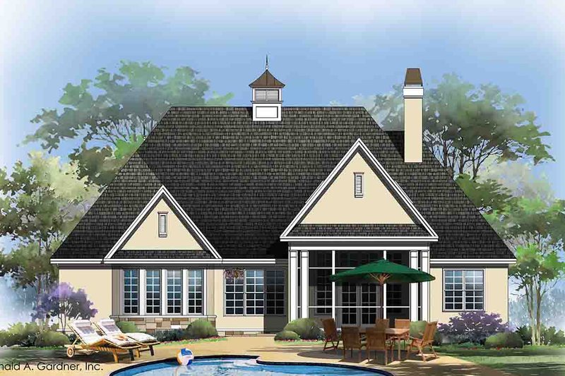 Dream House Plan - Exterior - Rear Elevation for European House Plan #929-28 - 3 bed, 2 bath