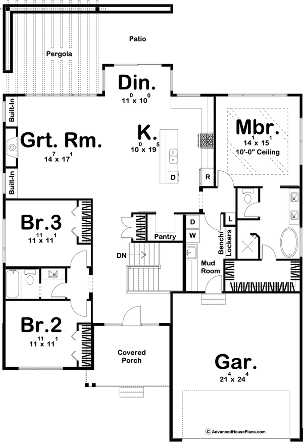 House Blueprint - Modern Floor Plan - Main Floor Plan #455-296
