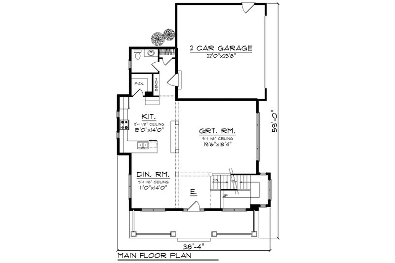 Dream House Plan - Floor Plan - Main Floor for Craftsman House Plan #70-1219 - 3 bed, 2.5 bath
