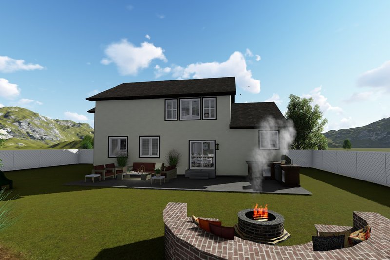 House Plan Design - Exterior - Rear Elevation 1 for Traditional House Plan #1060-37 - 3 bed, 2.5 bath