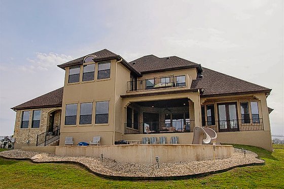 Exterior - Rear Elevation for European House Plan #80-160 - 4 bed, 4 bath