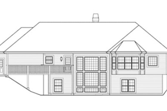 Exterior - Rear Elevation for Traditional House Plan #57-201 - 4 bed, 2.5 bath