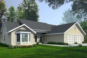 Ranch Exterior - Front Elevation Plan #100-466