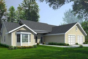 Ranch Exterior - Front Elevation Plan #100-466