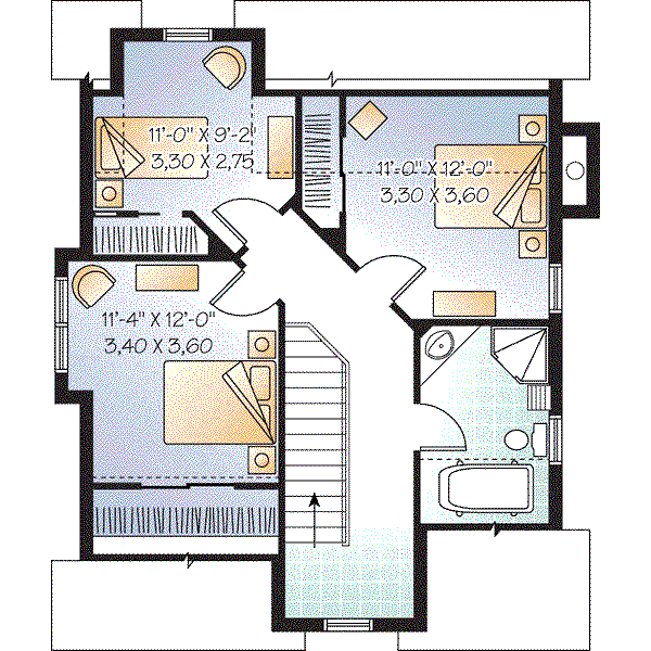 House Design - Traditional Floor Plan - Upper Floor Plan #23-663