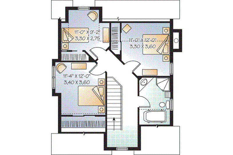 Dream House Plan - Floor Plan - Upper Floor for Traditional House Plan #23-663 - 3 bed, 1.5 bath