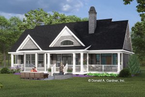Exterior - Rear Elevation 1 for Craftsman House Plan #929-332 - 3 bed, 3 bath