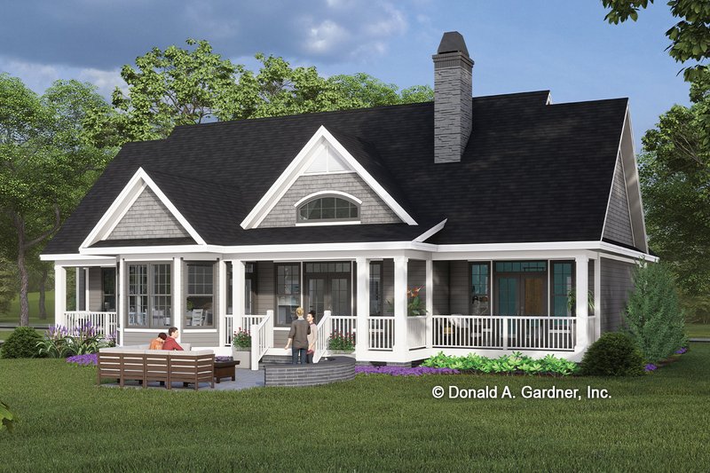 Architectural House Design - Exterior - Rear Elevation 1 for Craftsman House Plan #929-332 - 3 bed, 3 bath