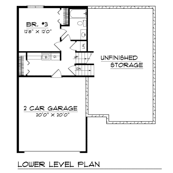 Traditional Floor Plan - Lower Floor Plan #70-108