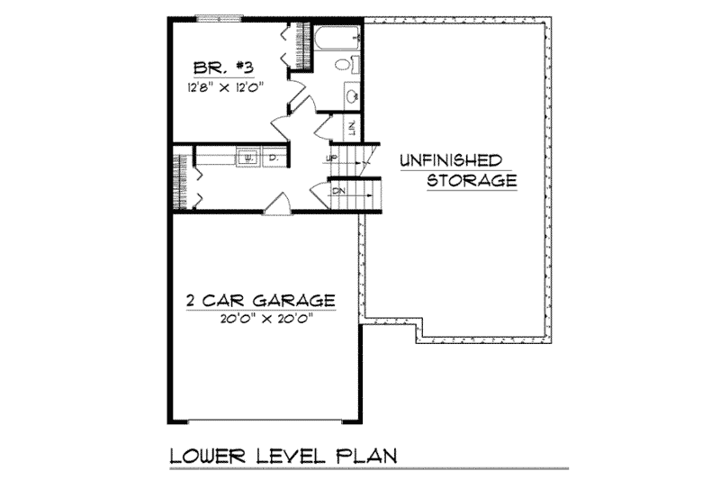 House Plan Design - Floor Plan - Lower Floor for Traditional House Plan #70-108 - 3 bed, 3 bath