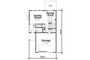 Floor Plan - Main Floor for Farmhouse House Plan #20-2427 - 3 bed, 2.5 bath