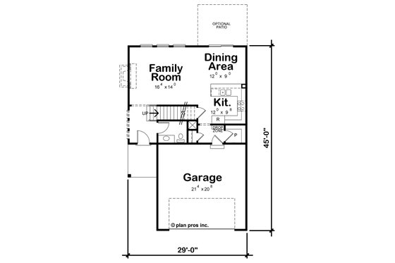Floor Plan - Main Floor for Farmhouse House Plan #20-2427 - 3 bed, 2.5 bath